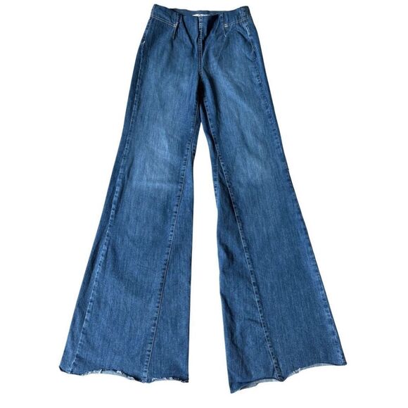 Free People Skyline Flare Pull-On Jeans Size 25 Blue Boho - Picture 2 of 8